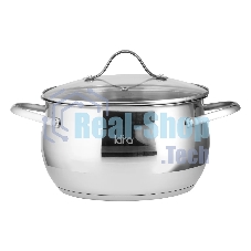 Кастрюля LARA LR02-35 Apple 6,1 л 24x13,5 см, нержавеющая сталь, крышка стекло