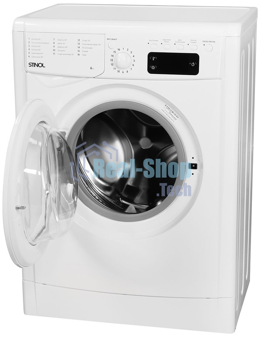 Стиральная машина Stinol WSTS 610 E белый, загрузка фронтальная 6 кг, 1000 об/мин, класс A