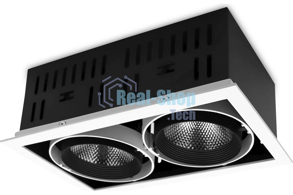 Карданный встраиваемый светодиодный светильник T812 BK/CH 2*12W 4200K
