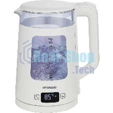 Чайник электрический Hyundai HYK-G9407 1.7л. 2200Вт белый корпус: стекло