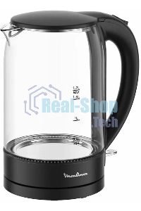 Чайник электрический Moulinex BY1S08F0 1.7 л, 2200 Вт, черный/прозрачный корпус: стекло/пластик