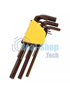 Ключ Deli Набор шестигранных ключей удлиненных Deli DL230708G 9шт S2, размеры 1,5,2,2,5,3,4,5,6,8,10мм, пластиковый держатель