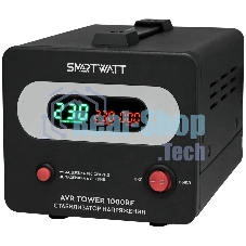 Напольный стабилизатор напряжения SMARTWATT AVR TOWER 1000RF (140W - 260W, 1000VA, 1 кВт, 50-60 Гц, розеток - 1, LED-дис