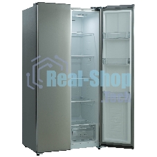 Холодильник Бирюса SBS 541 TGG текстурированное бежевое стекло двухкамерный 343/198 л морозилка слева, NoFrost, Side-by-side