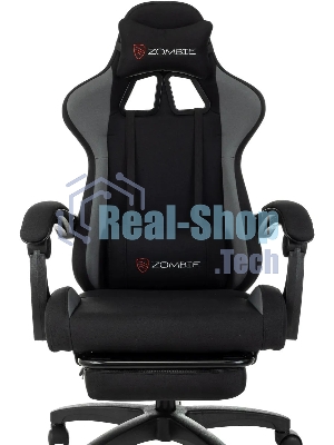 Кресло Zombie Shadow черный/серый, ткань, подставка для ног