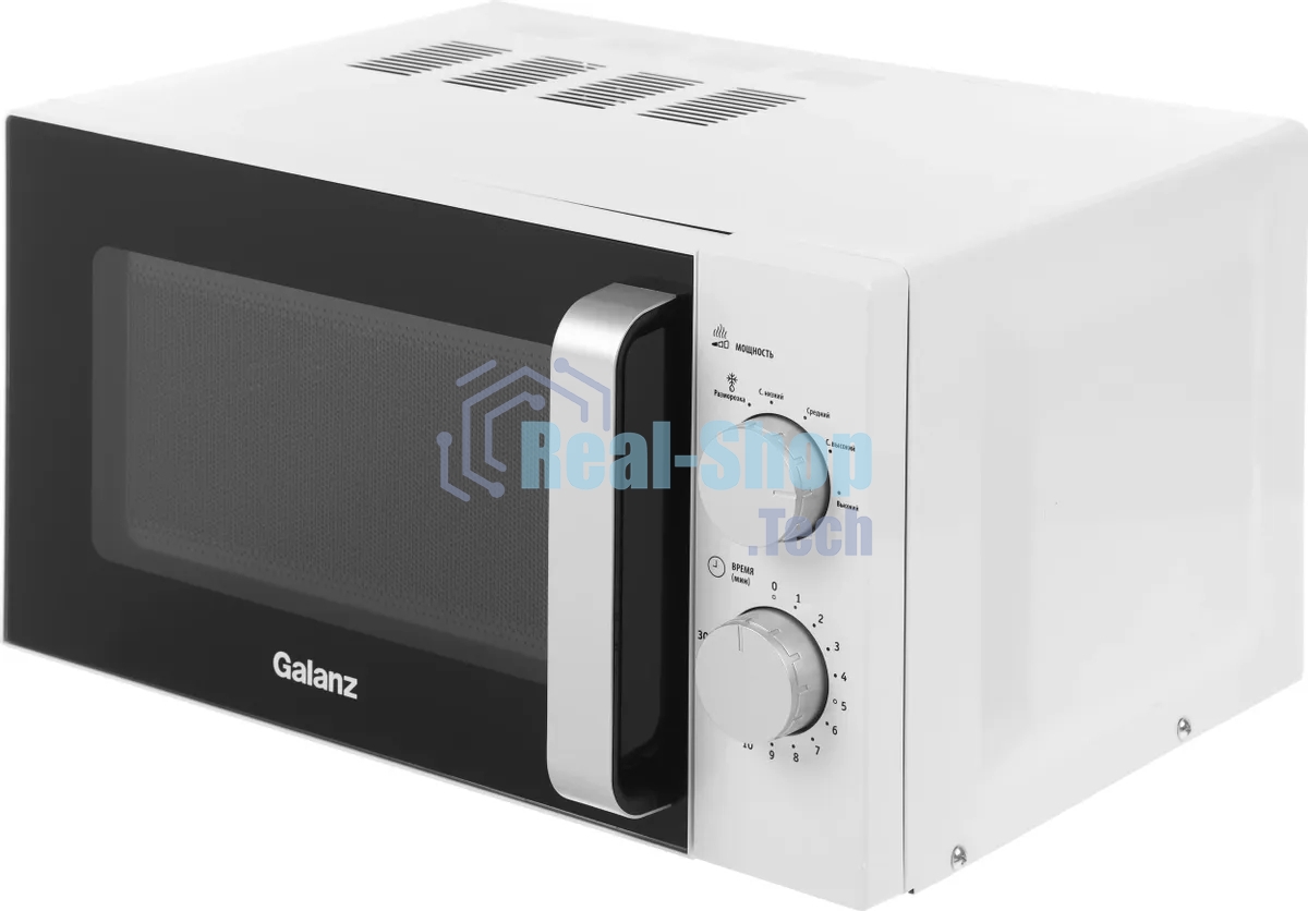 Микроволновая печь Galanz MOS-2401FMW белый, 20 л, 800 Вт, поворотный механизм