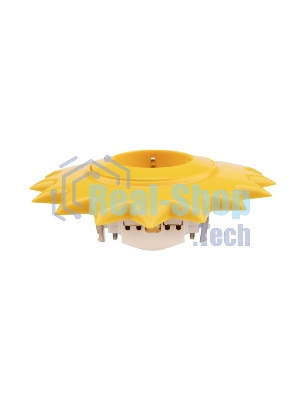 Розетка одноместная Kranz HAPPY Солнце скрытой установки с заземлением и защитными шторками, желтая