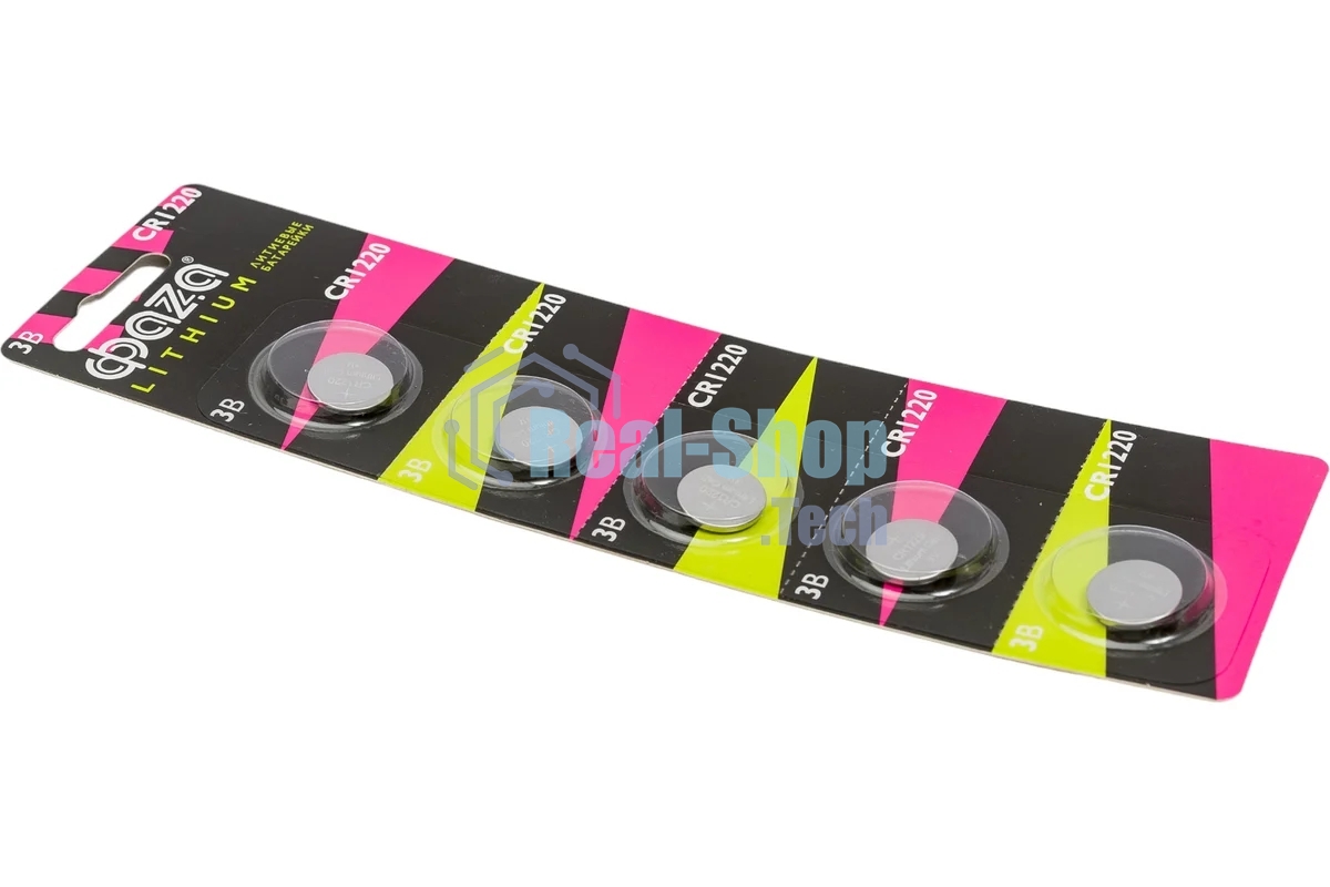 Элемент питания литиевый CR1220 3В BL-5 (блист.5шт) ФАZА 5027886