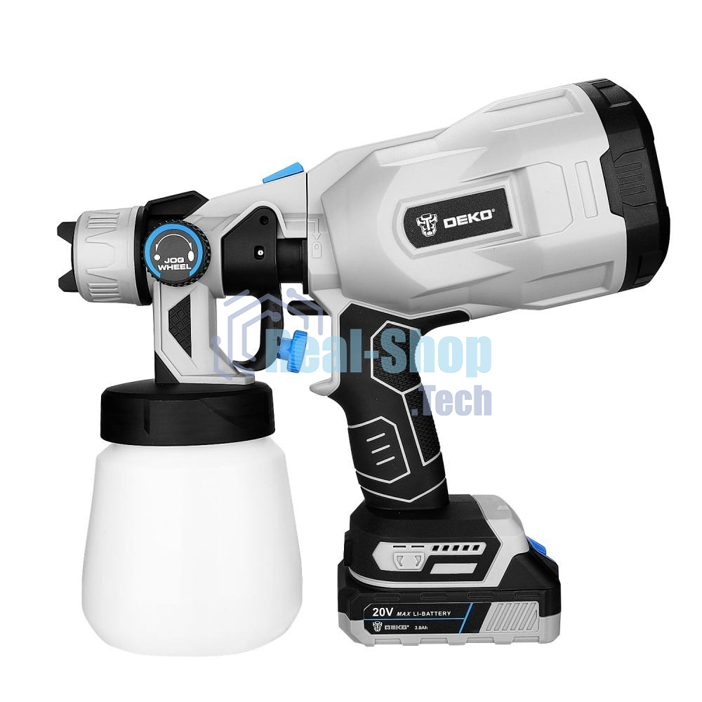 Краскопульт электрический аккумуляторный DEKO SG20DK Max, 20В, 800 мл, 1x3.0А·ч 083-1135