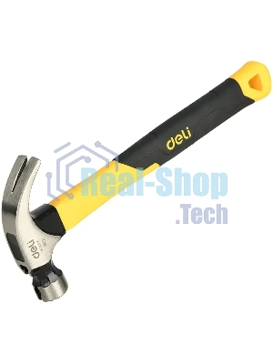 Молоток-гвоздодер Deli DL5001F 225 гр магнит, противоскользящий боек, фиберглассовая рукоять