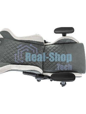 Кресло игровое Knight Regal Fabric серый/светло-серый иск.замша крестов. металл