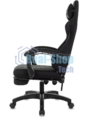 Кресло Zombie Weaver черный, ткань, подголовник, подставка для ног