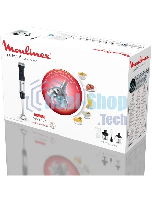 Блендер погружной Moulinex DD67L810 серебристый/черный, 1000 Вт, 20 скоростей, турбо
