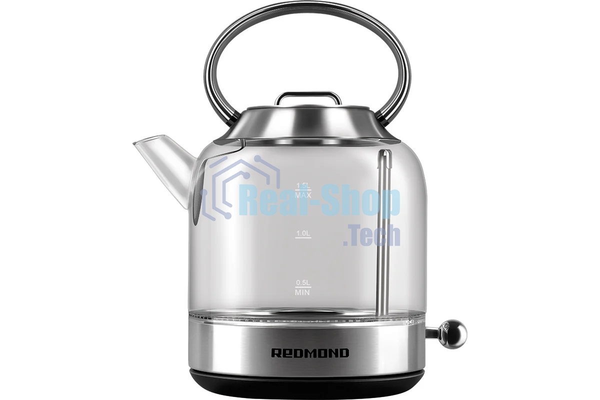 Чайник электрический Redmond KG221 1.5 л, 2200 Вт, стекло/сталь