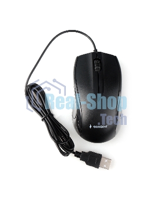 Мышь проводная Gembird MUSOPTI9-905U черный, 1000 dpi, USB, кнопки - 3