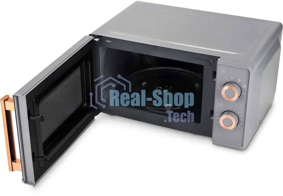 Микроволновая печь Vitek VT-MW1920 серый/золотистый, 20 л, 700 Вт, переключатели — поворотный механизм