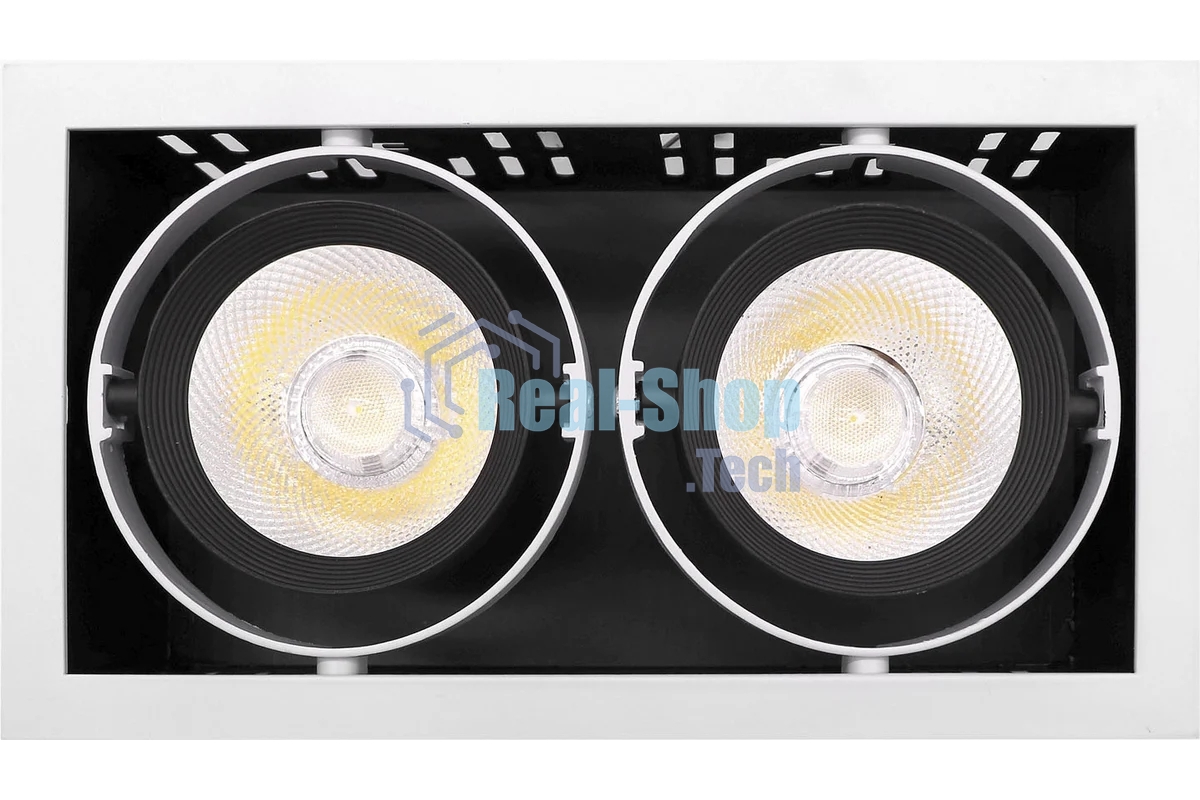 Карданный встраиваемый светодиодный светильник T812 BK/CH 2*12W 4200K