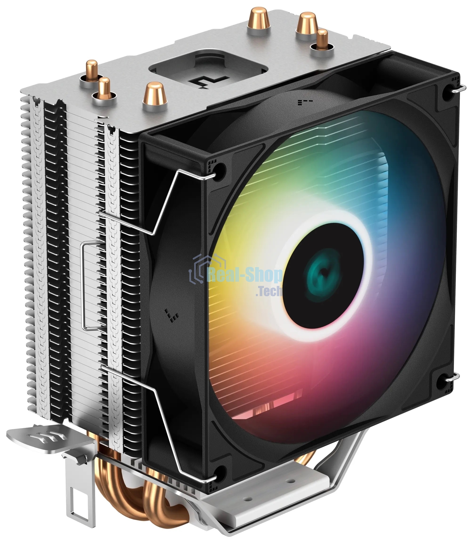 Кулер для процессора DEEPCOOL AG300 LED, 92 мм, алюминий/медь, 3050 об/мин, 30.5 дБ, 4 pin, 150 Вт, 129 мм