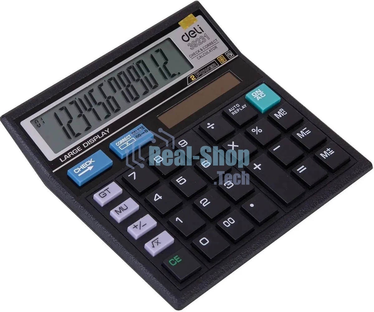 Калькулятор настольный Deli E39231 черный 12-разр.