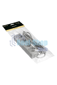 Удлинитель ExeGate ECE-4-3G (EX285814RUS), серый, 3 м, евровилка с заземлением, 4 евророзетки с заземлением, 2200 Вт