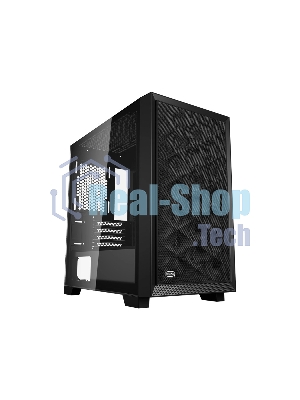 Компьютерный корпус без блока питания PCCooler C3D310 BK, Mesh Mid Tower, Black, TG, 0.6 SPCC, no fans mATX, mITX 165/350/200мм 3x2.5