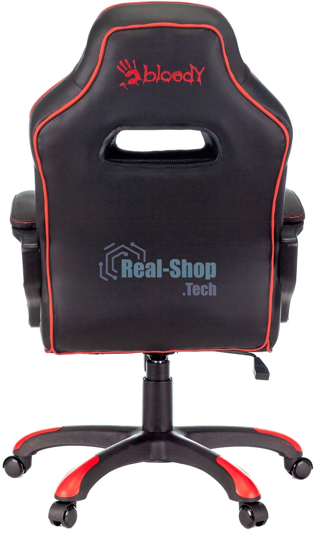 Кресло игровое A4TECH Bloody GC-250, на колесиках, искусственная кожа/ткань, черный/красный