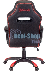 Кресло игровое A4TECH Bloody GC-250, на колесиках, искусственная кожа/ткань, черный/красный