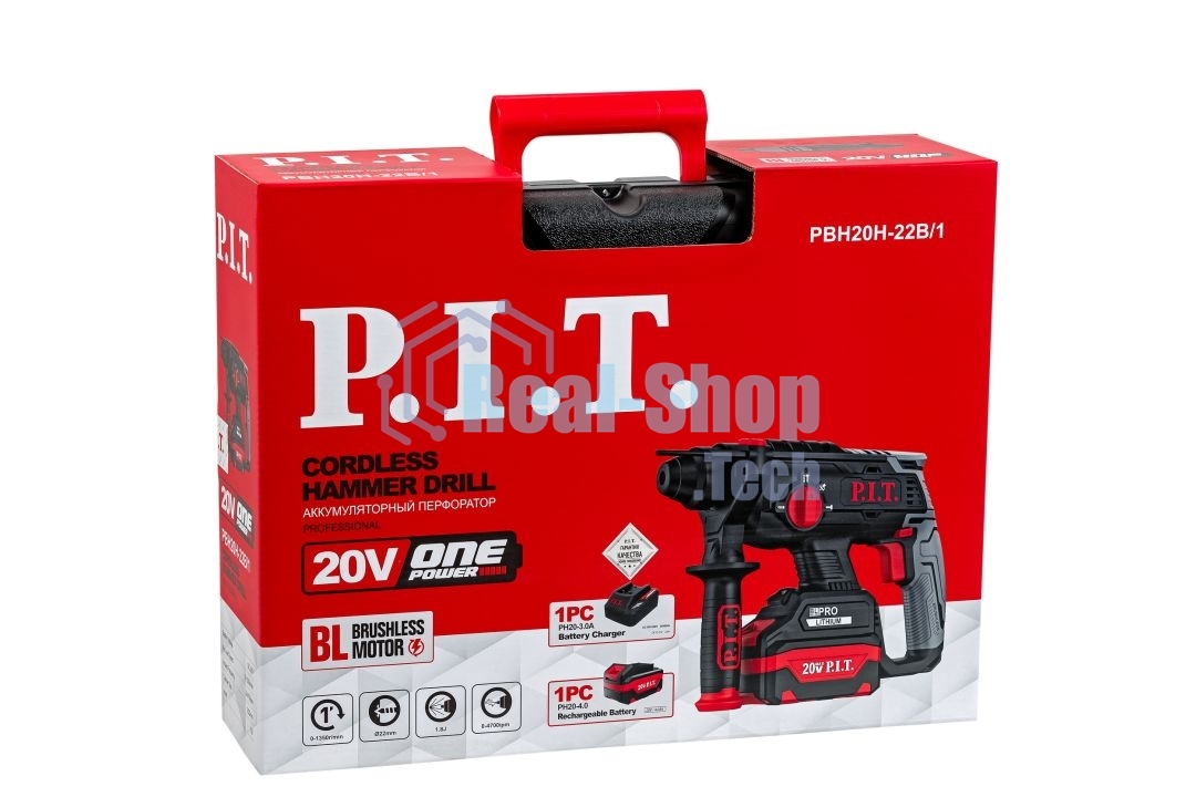 Перфоратор P.I.T. PBH20H-22B/1 патрон:SDS-plus уд.:1.8Дж аккум. (кейс в комплекте)