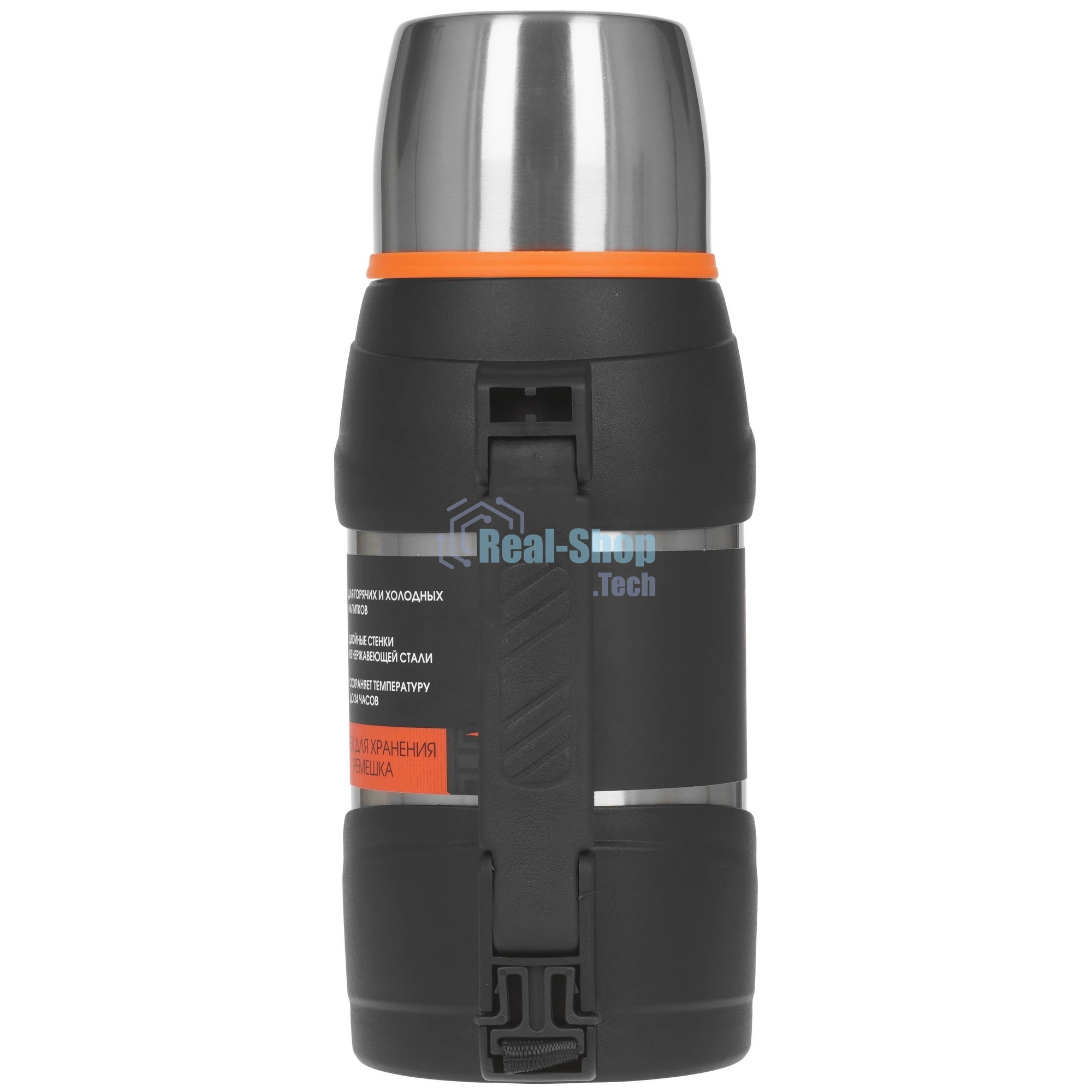 Термос Lara LR04-60 1,3 л, нержавеющая сталь, пищевой нейлон, пластмасса, силикон