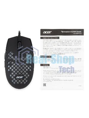 Мышь проводная Acer OMW134 черный, 3200 dpi, USB, кнопки - 6