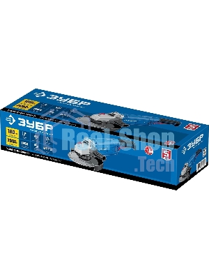 Угловая шлифовальная машина Зубр 180 мм, 2000 Вт, компакт, серия Профессионал