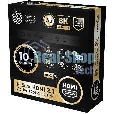 Кабель аудио-видео Cactus CS-HDMI-AOC-2.1-30 HDMI (m)/HDMI (m) 30м. позолоч.конт. черный