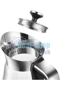 Чайник электрический Redmond KG222 1.5 л, 2200 Вт, стекло/сталь, серебристый/черный