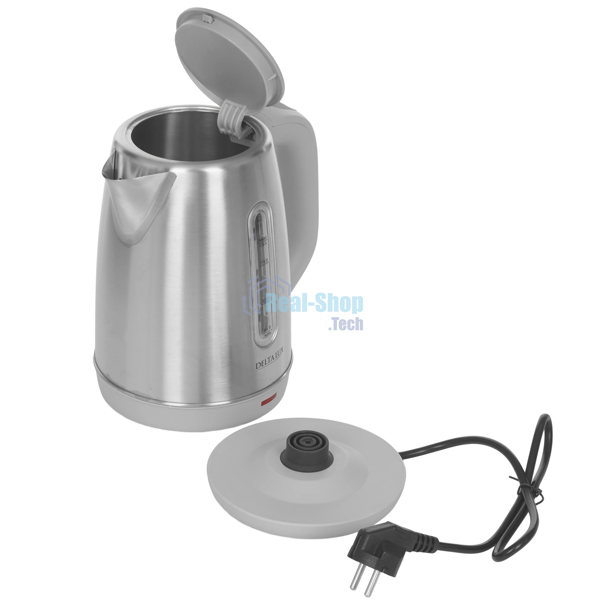 Чайник электрический Delta Lux DE-1015 серый 2кВт, 1.8 л