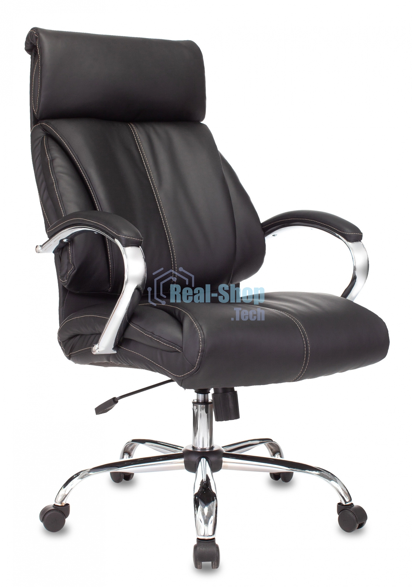 Кресло руководителя Бюрократ T-9904NSL Leather Venge Black черный, искусственная кожа, крестовина металл хром