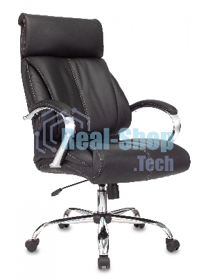 Кресло руководителя Бюрократ T-9904NSL Leather Venge Black черный, искусственная кожа, крестовина металл хром