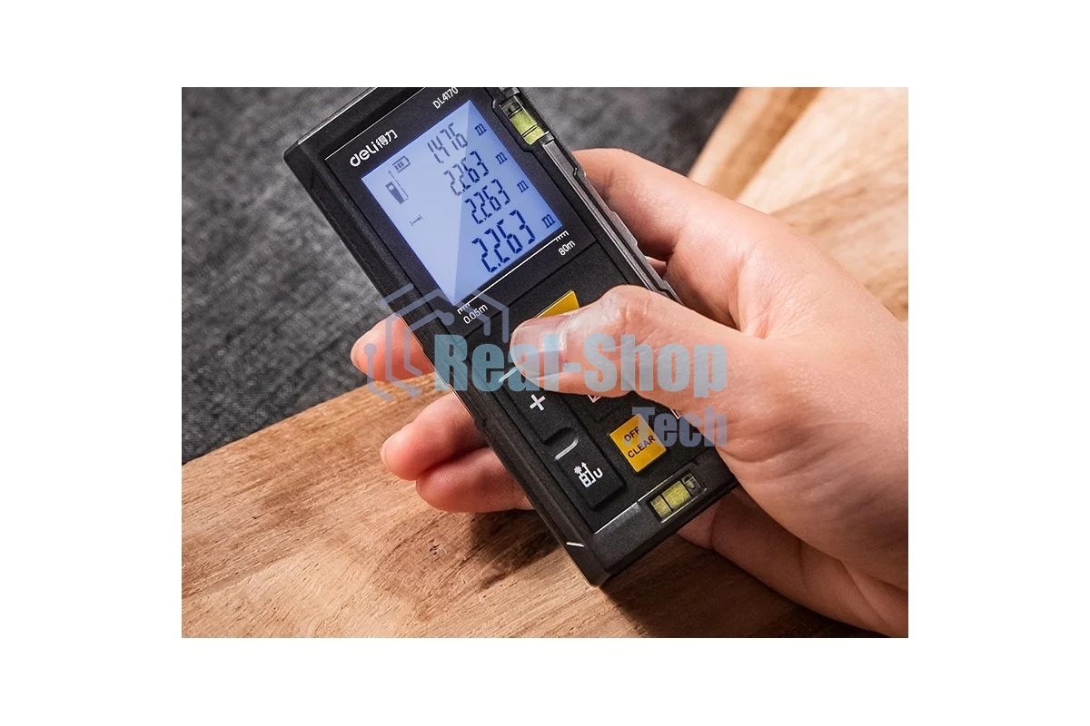 Лазерный дальномер Deli DL4170 (Диапазон измерения 0,05~80м, точность измерения: ±3мм)