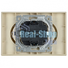 Розетка 2-местная IEK BRITE РС12-3-БрКр (BR-R21-16-K10-F) с заземлением, без защитных шторок, 16А в сборе, бежевый