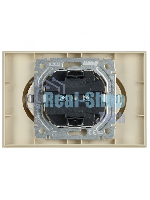 Розетка 2-местная IEK BRITE РС12-3-БрКр (BR-R21-16-K10-F) с заземлением, без защитных шторок, 16А в сборе, бежевый