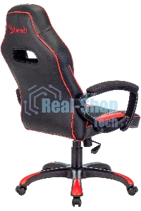 Кресло игровое A4TECH Bloody GC-250, на колесиках, искусственная кожа/ткань, черный/красный