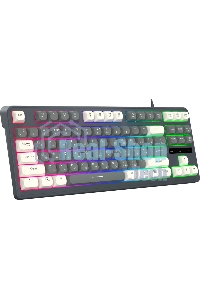 Клавиатура проводная Oklick 711G серый/белый USB Multimedia for gamer LED (1790385) кабель 1.5м