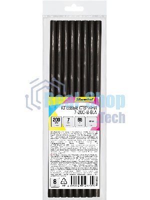 Клеевые стержни Silwerhof 7-200-8-BLA дл.200мм D7мм черный упак:8шт