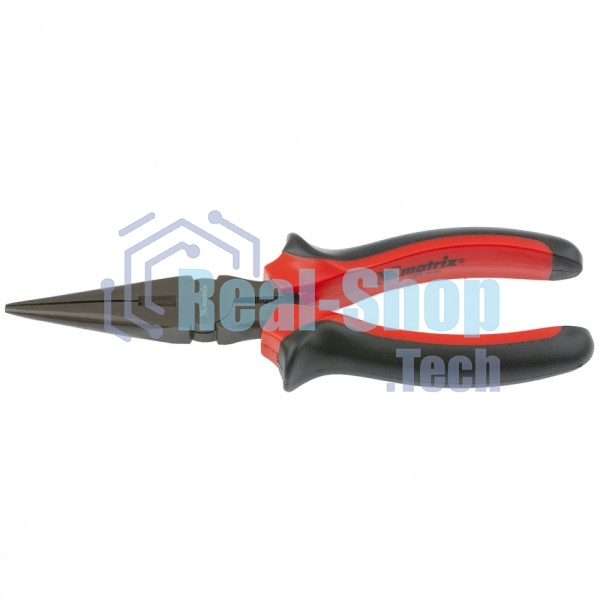 Длинногубцы Matrix 17160 черный Nickel, 180 мм, прямые, двухкомпонентные рукоятки