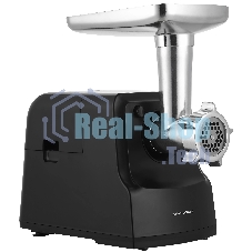 Мясорубка электрическая YOSHIRO YMG-P2210 черный, 2200 Вт, 2.5 кг/мин, реверс, защита от перегрузки, металлический лоток, насадки - 5