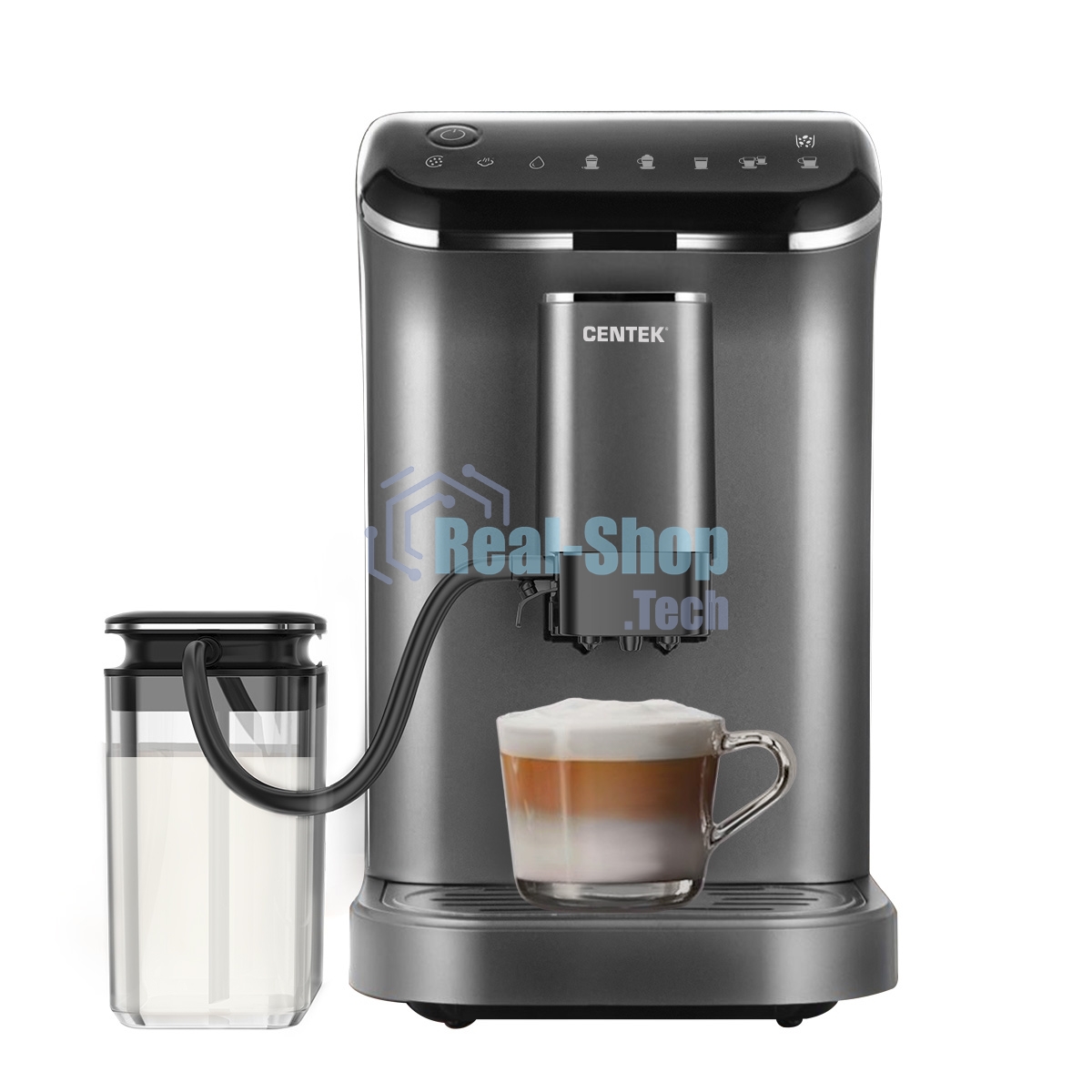 Кофемашина автоматическая Centek CT-1190 серый/черный, исп. кофе - зерна, 1.5 л, 1550 Вт, 20 бар