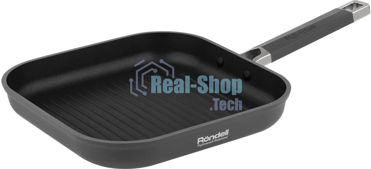 Сковорода-гриль Rondell Stolz RDA-1769, 26 см, без крышки, серый