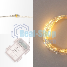 Гирлянда Neon-night Роса 20м 200 LED IP44 на батарейках 3хАА с пультом 8 режимов тепл. бел.