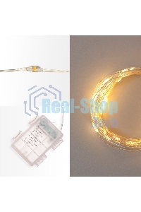 Гирлянда Neon-night Роса 20м 200 LED IP44 на батарейках 3хАА с пультом 8 режимов тепл. бел.