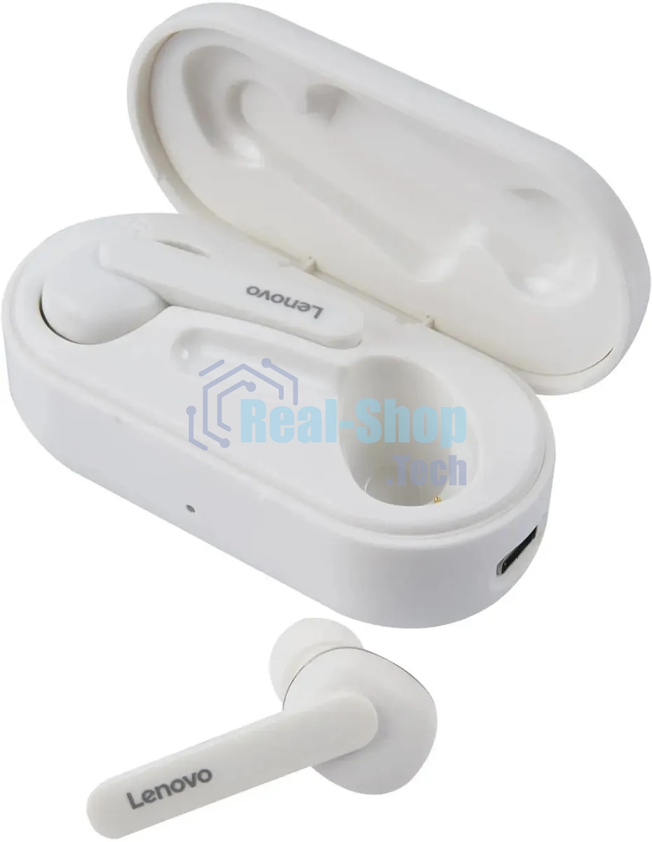 Гарнитура беспроводная LENOVO HT28, Bluetooth, вкладыши, белый