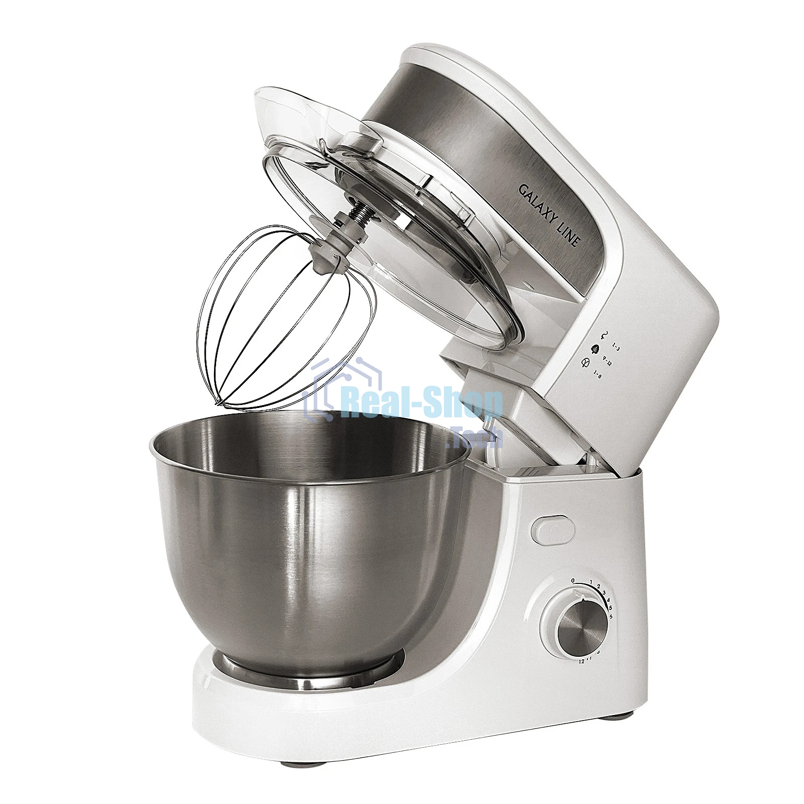 Миксер Galaxy Line GL 2231, белый, планетарный, 700 Вт, 12 скоростей